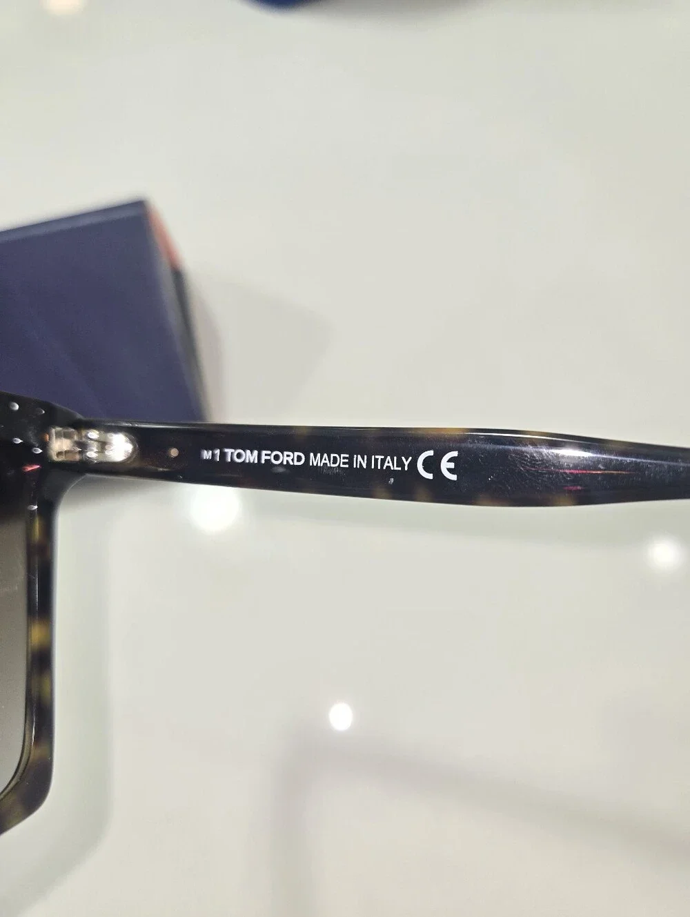 Tom Ford Black Oversized Square Sunglasses with Gold T Detail
